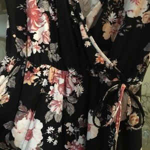 Black Floral Print Sundress